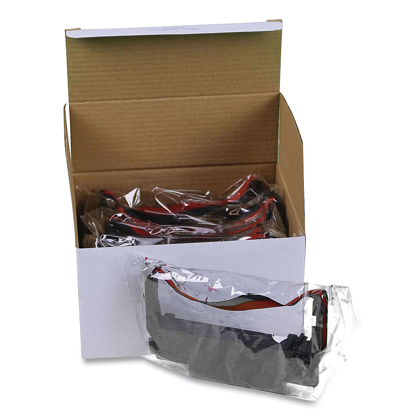 Alliance Rubber Rubber Rubber 2451 Cash Register Ribbon, Black/Red, 6/Box