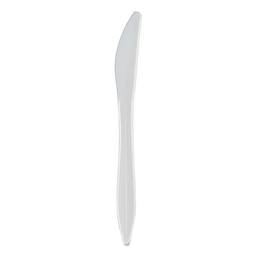 Berkley Square Mediumweight Polypropylene Cutlery, Knife, White, 1,000/Carton (BSQ1011000)