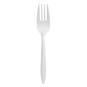 Berkley Square Mediumweight Polypropylene Cutlery, Fork, White, 1,000/Carton (BSQ1012000)