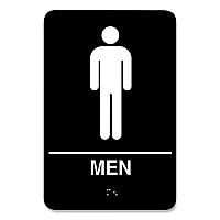 COSCO Indoor Restroom Door Sign, Men/Women, 5.9 x 9, Black/White, 2/Pack (CSC098095)