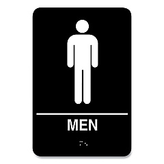 COSCO Indoor Restroom Door Sign, Men/Women, 5.9 x 9, Black/White, 2/Pack (CSC098095)