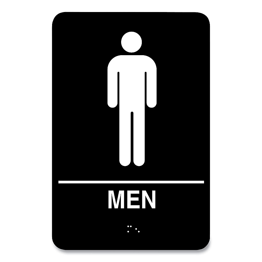 COSCO Indoor Restroom Door Sign, Men/Women, 5.9 x 9, Black/White, 2/Pack (CSC098095)