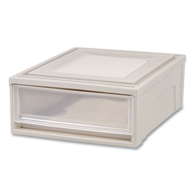IRIS Stackable Storage Drawer, 5.5 gal, 15.7" x 19.7" x 6.5", Gray/Translucent Frost (IRS170441)