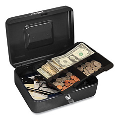Honeywell Cash Management Box, Removable Cash Tray, 7.9 x 6.5 x 3.5, Steel, Black (HWL6202)