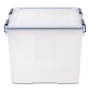 IRIS WEATHERTIGHT Latching Flat Lid Storage Box, 11.5 gal, 15.7" x 19.7" x 11.7", Clear (110455)