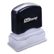Offistamp Pre-Inked Message Stamp with Blank Date Box, PAID, 1.63" x 0.38", Red Ink (034504)