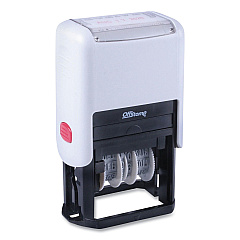 Offistamp Self-Inking Message Stamp with Blank "By" Line, 12 Years, RECEIVED, 1.63" x 0.88", Black/Red Ink (MKG034507)