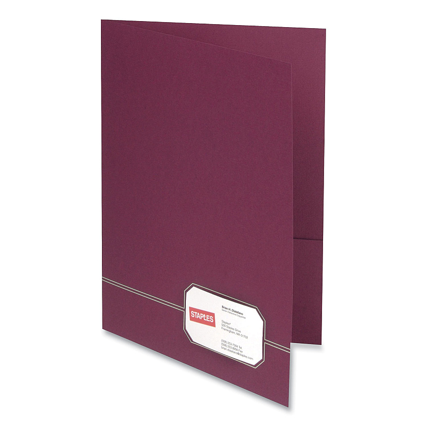 Oxford Monogram Series Business Portfolio, 0.5" Capacity, 11 x 8.5, Burgundy with Embossed Gold Foil Accents, 4/Pack (OXF04165PK)