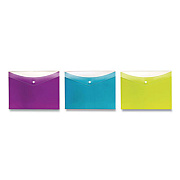 Pendaflex Dual Pocket Snap Envelope, 2 Sections, Snap Closure, Letter Size, Assorted Colors, 3/Pack (PFX95569)