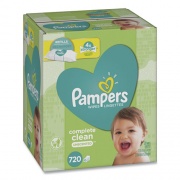 Pampers Complete Clean Baby Wipes, 1-Ply, Baby Fresh, 72 Wipes/Pack, 10 Packs/Carton (75524)