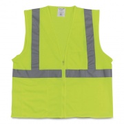 PIP ANSI Class 2 Two-Pocket Zipper Mesh Safety Vest, Large, Hi-Viz Lime Yellow (3020702ZLYL)