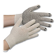 AMBITEX Pro PVC-Dotted String-Knit Gloves, Medium, White/Black, Dozen (TXICTPS400MN1SD)