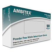 AMBITEX N400 Series Powder-Free Nitrile Gloves, X-Large, Blue, 100/Box (TXINXL400)