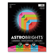 Astrobrights Double-Color Card Stock, 70 lb Cover Weight, Assorted Colors, 8.5 x 11, 80/Pack (WAU91668)
