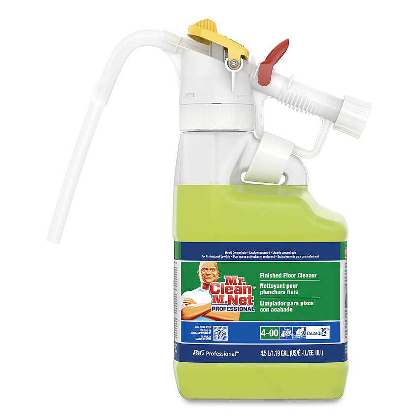 P&G Professional Dilute 2 Go, Mr Clean Finished Floor Cleaner, Lemon Scent, 4.5 L Jug, 1/Carton (PGC72000)