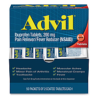Advil Ibuprofen Tablets, Two-Pack, 50 Packs/Box (PFYBXAVL50BX)
