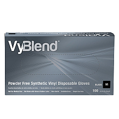 Vyblend Synthetic Vinyl Powder Free 4.5 Mil Gloves Black Med, Case Of 1000 (GL-VN104BKFM)