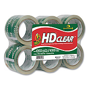 Duck Heavy-Duty Carton Packaging Tape, 3" Core, 3" x 54.6 yds, Clear, 6/Pack (DUC0007496)