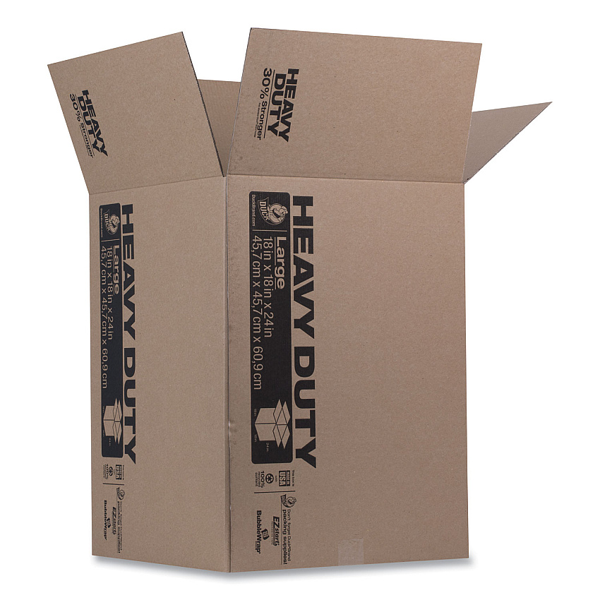 Duck Heavy-Duty Boxes, Regular Slotted Container (RSC), 18" x 18" x 24", Brown (DUC280727)