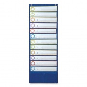 Carson-Dellosa Deluxe Scheduling Pocket Chart, 13 Pockets, 13 x 36, Blue (158031)