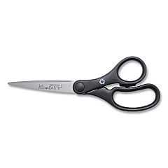 Westcott KleenEarth Basic Plastic Handle Scissors, 7" Long, 2.8" Cut Length, Straight Black Handle (ACM15582)