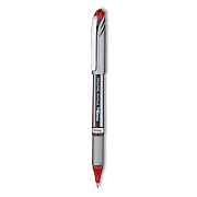 Pentel EnerGel NV Gel Pen, Stick, Medium 0.7 mm, Red Ink, Gray/Black/Red Barrel, Dozen (PENBL27B)