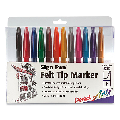 Pentel Arts Fiber-tipped Sign Pens (PENS52012)