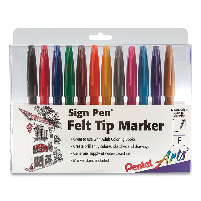 Pentel Arts Fiber-tipped Sign Pens (PENS52012)