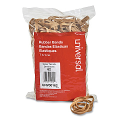 Universal Rubber Bands, Size 62, 0.04" Gauge, Beige, 1 lb Box, 490/Pack (UNV00162)
