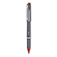 Pentel EnerGel NV Gel Pen, Stick, Bold 1 mm, Red Ink, Gray/Red Barrel, Dozen (PENBL30B)