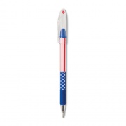 Pentel R.S.V.P. Stars and Stripes Ballpoint Pen, Stick, Fine 0.7 mm, Black Ink, Red/White/Blue Barrel, 5/Pack (BK90USABP5A)