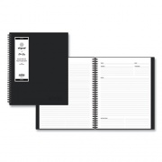 Blue Sky Aligned Business Notebook, 1-Subject, Meeting-Minutes/Notes Format with Narrow Rule, Black Cover, (78) 11 x 8.5 Sheets (121454)