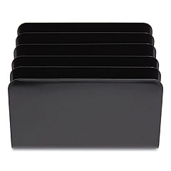 TRU RED Plastic Incline Mail Sorter, 5 Sections, #6 1/4 to #16 Envelopes, 6.26 x 9.49 x 6.5, Black (TUD24380800)