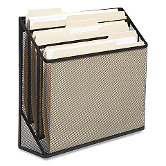 TRU RED Wire Mesh Incline Sorter, Enclosed Design, 3 Sections, Letter-Size, 13.78 x 16.61 x 12.4, Matte Black (TUD24402448)