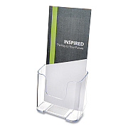 deflecto DocuHolder for Countertop/Wall-Mount, Leaflet Size, 4.37w x 3.25d x 3.87h, Clear (DEF75001)