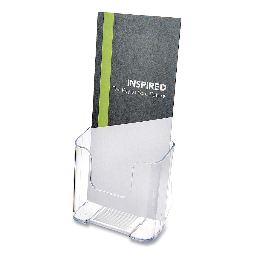 deflecto DocuHolder for Countertop/Wall-Mount, Leaflet Size, 4.37w x 3.25d x 3.87h, Clear (DEF75001)