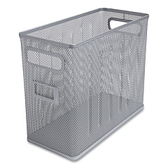 TRU RED Wire Mesh Box-Style Vertical Document Organizer, 1 Section, Letter-Size, 5.79 x 12.4 x 10.16, Silver (TUD24402455)