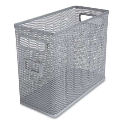 TRU RED Wire Mesh Box-Style Vertical Document Organizer, 1 Section, Letter-Size, 5.79 x 12.4 x 10.16, Silver (TUD24402455)