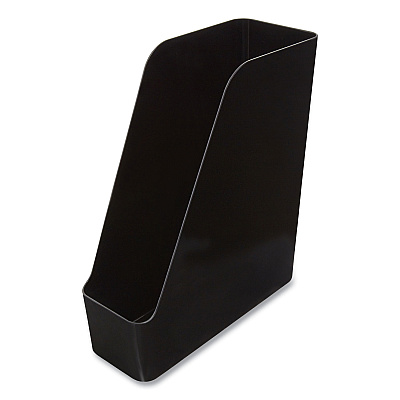 TRU RED Plastic Magazine File, 4.28 x 10.47 x 11.7, Black, 2/Pack (TUD24380799)