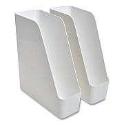 TRU RED Plastic Magazine File, 4.28 x 10.47 x 11.7, White, 2/Pack (TUD24380802)