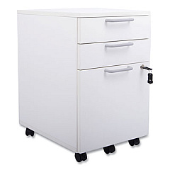 Union & Scale Essentials Mobile Pedestal File, Left or Right, 3-Drawers: Box/Box/File, Legal/Letter, White, 15.6" x 21.3" x 24.3" (UOS24398956)