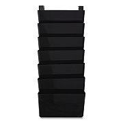 TRU RED Unbreakable Plastic Wall File, 7 Sections, Letter Size, 13" x 3.81" x 30.78", Black (TUD24380814)