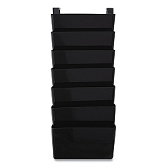 TRU RED Unbreakable Plastic Wall File, 7 Sections, Letter Size, 13" x 3.81" x 30.78", Black (TUD24380814)