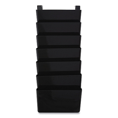 TRU RED Unbreakable Plastic Wall File, 7 Sections, Letter Size, 13" x 3.81" x 30.78", Black (TUD24380814)