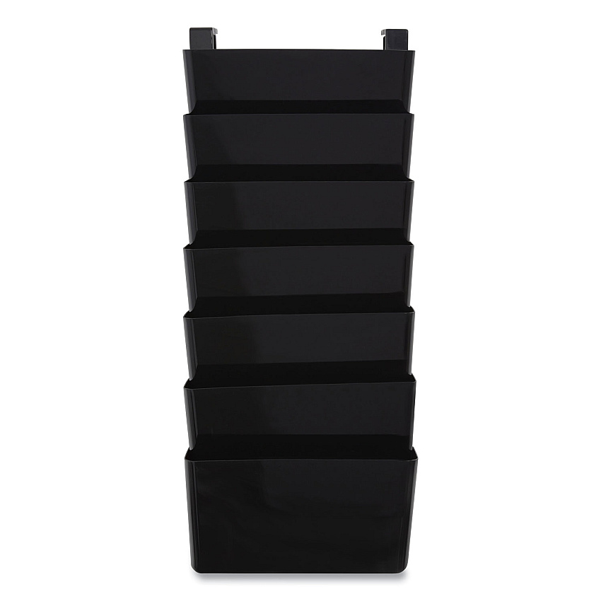 TRU RED Unbreakable Plastic Wall File, 7 Sections, Letter Size, 13" x 3.81" x 30.78", Black (TUD24380814)