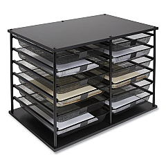 TRU RED Front-Load Enclosed Wire Mesh Horizontal Document Organizer, 12 Sections, Legal-Size, 24.65 x 15.59 x 16.3, Matte Black (TUD24402466)
