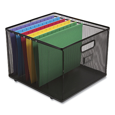 TRU RED Wire Mesh File Organizer, Letter Size, 13.98" Long, Black (TUD24402487)