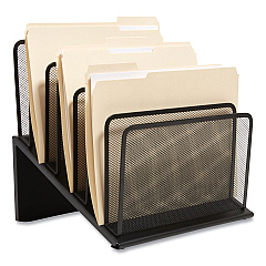 TRU RED Wire Mesh Incline Sorter, Open Design, 7 Sections, Letter-Size, 11.41 x 11.41 x 11.02, Matte Black (TUD24402458)