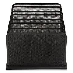 TRU RED Wire Mesh Incline Sorter, Open Design, 5 Sections, Letter-Size, 7.72 x 11.65 x 10.83, Matte Black (TUD24402468)