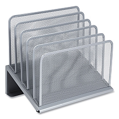 TRU RED Wire Mesh Incline Sorter, Open Design, 5 Sections, Letter-Size, 7.72 x 11.65 x 10.83, Silver (TUD24402450)